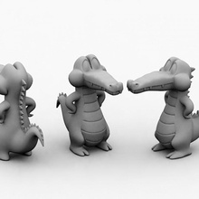 dessin animé crocodile 3d print model - Mito3D