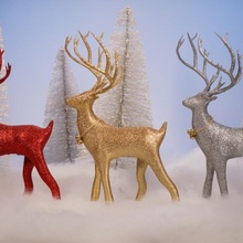 christmas deer toys & games decoration ornament reindeer decor christmasornament glitter antlers 3d print model - Mito3D