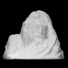 thinker scan bust face hair hand head man sculpture beard male emotion 3d print model - Mito3D
