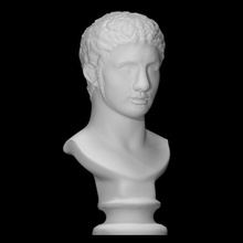 young hercules scan ancient bust god hair hero sculpture marble male divine 3d print model - Mito3D
