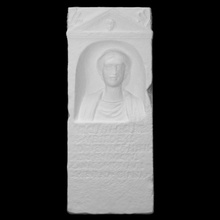 funerary stele ulcia glaphyra scan bust female sculpture relief tombstone deceased niche 3d print model - Mito3D