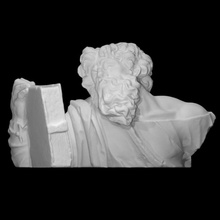 apostle holding book scan christianity decoration face man beard bible holy cathedral fragment 3d print model - Mito3D