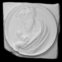 Büste Medaillon Scan Porträt Skulptur Bart Kalkstein männlich Linderung Toga Vorhänge 3d print model - Mito3D