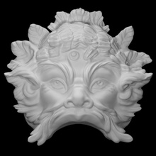 mask scan decoration face garden sculpture bronze grotesque male fountain abstract 3d print model - Mito3D