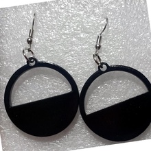 riempito cerchio orecchini minimalista gioielleria resina 3d print model - Mito3D