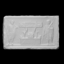 bloquear funerario Monumento escanear antiguo figura escultura masculino alivio lápida sepulcral fragmento curulis magistrado lictor 3d print model - Mito3D