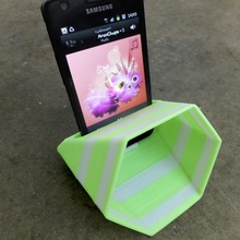 hex phone sound amplifier gadgets & electronics amp iphone samsung mobile stand galaxy s2 3d print model - Mito3D