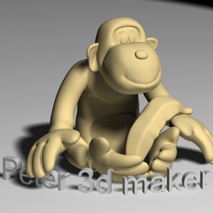 toy monkey banana toys & games toymonkeywithbanana 3D print model - Mito3D