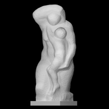 mujer niño escanear hembra figura moderno escultura estatua Roca resumen 3d print model - Mito3D