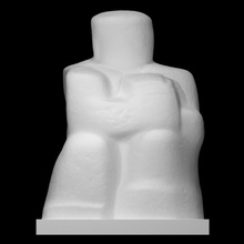 seated figure scan female human sculpture statue stone male abstract 3d print model - Mito3D