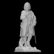 jean-jacques rousseau scan flower figure man portrait sculpture statue male philosopher plaster standing writer 3d print model - Mito3D