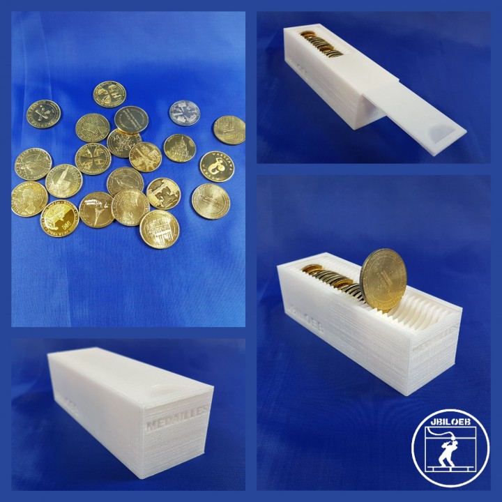rangement jetons monnaie Paris boîte conteneurs boite 3D print model - Mito3D