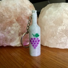 wine bottle keychain gift party marble grape friends holiday 3d print model - Mito3D