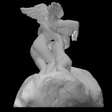 cupid psyche scan female girl love sculpture statue wing marble boy couple male nude 3d print model - Mito3D