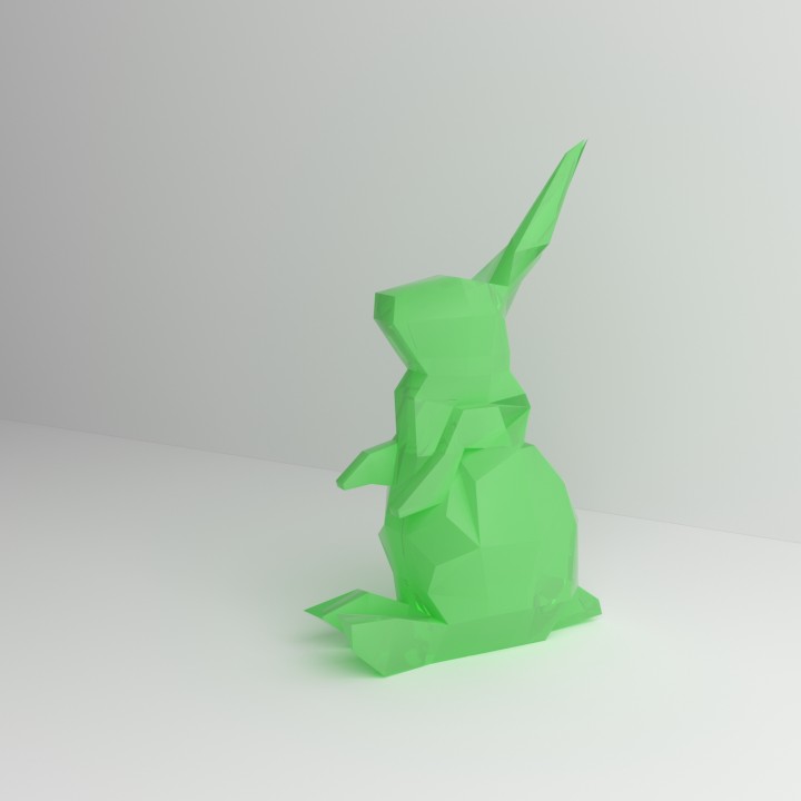 poly rabbit selfcad animals nature lowpoly 3D print model - Mito3D