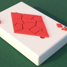 poker asso diamanti carta puzzle diamante gioco 3d print model - Mito3D
