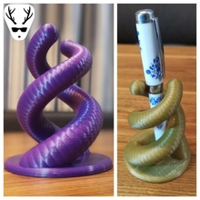 çift sarmal dolma kalem Kulp destek Sanat Görüntüle heykel ayakta durmak pen holder 3d print model - Mito3D