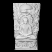 parsvanatha escanear figura hindú loto hombre escultura estatua religión arenisca masculino deidad profesor tormenta sentado alivio paraguas hinduismo jainismo 3d print model - Mito3D