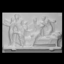 alcibiades Casa hetairai scansione antico corpo femmina uomo scultura donna figure maschio nudo sollievo gruppo tendaggi cortigiane 3d print model - Mito3D