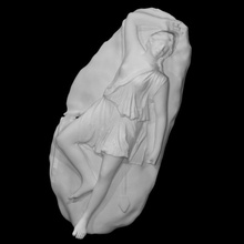 deceased female spare scan ancient woman marble nude dead offering lying votive 3d print model - Mito3D