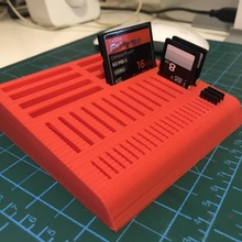 mirosd sd cf tarjeta soporte artilugio electrónica escritorio almacenamiento destello multi micro compacto 3d print model - Mito3D
