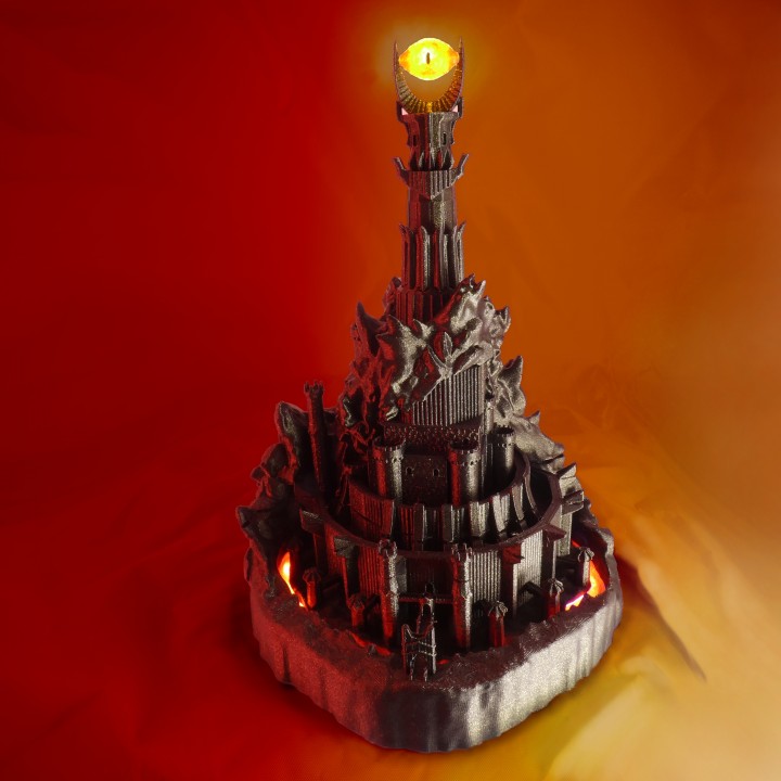 barad d karanlık kule hayran Sanat kitap bina fantezi Led aydınlatma film yapı minyatür Tolkien lotr kötü kale Yüzüklerin Efendisi Sauron fanart Mordor mimari 3D print model - Mito3D