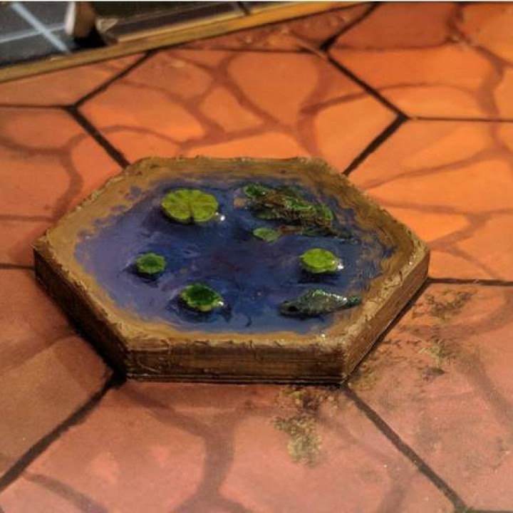 acqua piastrelle gloomhaven 1 2 3 esadecimale tavola Giochi 3D print model - Mito3D