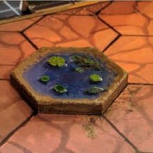 water tiles gloomhaven 1 & 2 3 hex board games 3d print model - Mito3D
