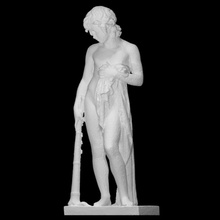 funeral genius nursing torch scan classic god greek hero man mythology roman sculpture statue wing child boy italy cupid plaster beauty young muse teenager 3d print model - Mito3D
