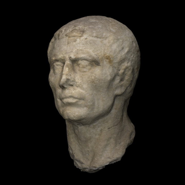 cabeza hombre escanear romano caliza Italia yeso Europa 3D print model - Mito3D