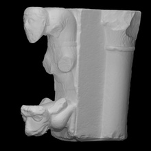 architectural fragment man seated beast scan architecture italy 3d print model - Mito3D