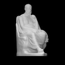 metrodorus scan figure man portrait philosopher seated 3d print model - Mito3D