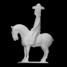 chino ecuestre figura hembra escanear China escultura mujer caballo Asia 3d print model - Mito3D