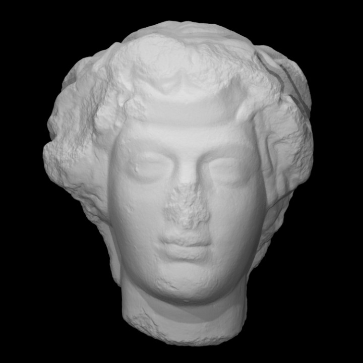 testa dioniso scansione viso uomo ritratto frammento 3D print model - Mito3D