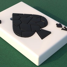 poker asso picche carta puzzle gioco carrello vanga 3d print model - Mito3D