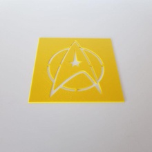 star trek insignia stencil quilting cross stiching spray paint 3d print model - Mito3D