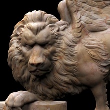 Lion Saint marque analyse sculpture 3d print model - Mito3D