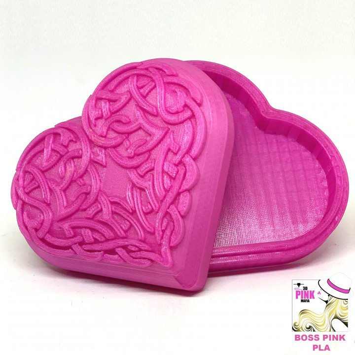 celtic heart pattern box & garden candy container gift love valentine 3D print model - Mito3D
