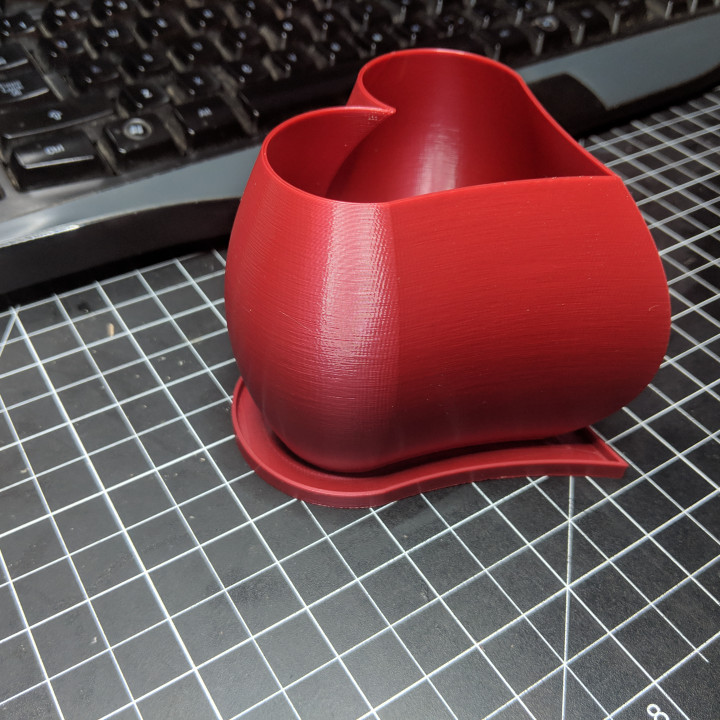 Herz geformt saftig Pflanzer Tablett Garten Topf Vase Valentinstag Verschmelzung Urlaub fusion360 Vasemode 3D print model - Mito3D
