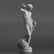 david vanquishing goliath scan sculpture plaster biblical augustins merci 3d print model - Mito3D