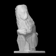 decorative lion scan architecture cross decoration pillar emblem 3d print model - Mito3D
