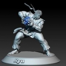 Ryu pelota combatiente calle 3d print model - Mito3D