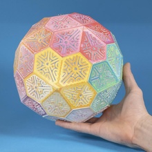 pieghevole pentagonale esacontaedro puzzle Stampa esagono pentagono geometria poli poliedro poliedri snub 3d print model - Mito3D