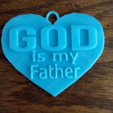 god father necklace christian heart jesus love christ 3in1 godismyfather fathersonholyspirit 3d print model - Mito3D