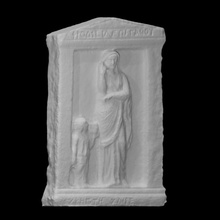 funerary stele aphrodisia scan relief museo maffeiano lapidario 3d print model - Mito3D