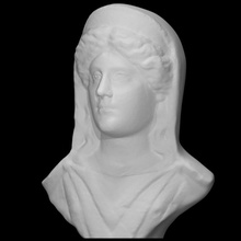 bust goddess scan diadem teatro museo veil archeo romano al 3d print model - Mito3D