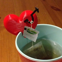 valentine tea time holder bag heart 3d print model - Mito3D