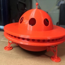 extraterrestre écho point soucoupe supporter 2nd gen vaisseau spatial smartassistant3d 3d print model - Mito3D