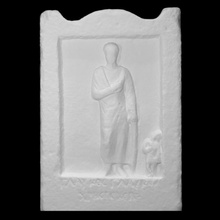 funerary stele glaukos scan relief 3d print model - Mito3D