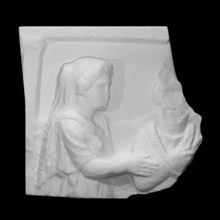 funerary stele female figures scan relief 3d print model - Mito3D